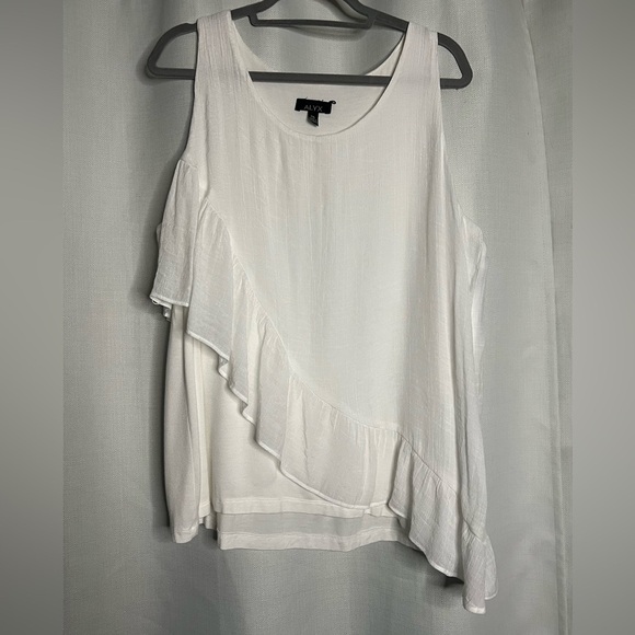 ALYX White Asymmetrical Layered Sleeveless Blouse XXL - Picture 9 of 9